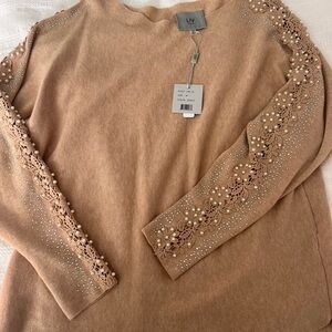 BNWT LIV Milano sweater with cutout and embellishments Size M